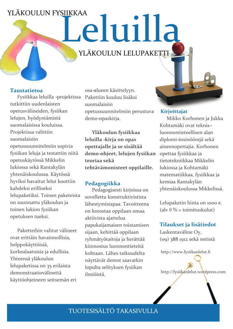 Yläkoulun lelupaketin esite